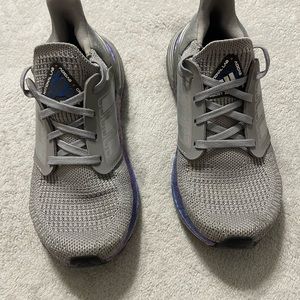 Youth, Adidas boost 20 gray, iridescent, purple